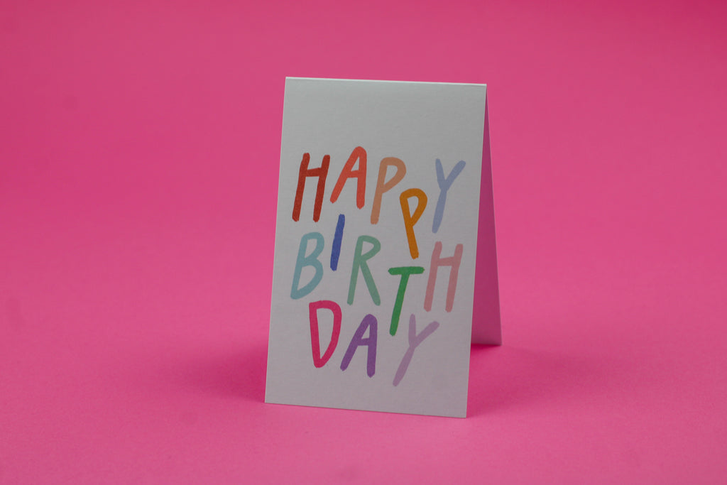 Paquete 10 Tarjetas de Regalo - Happy Birthday Multicolor