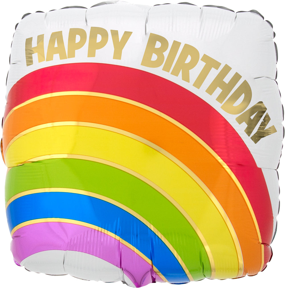 Birthday Gold Rainbow 18"