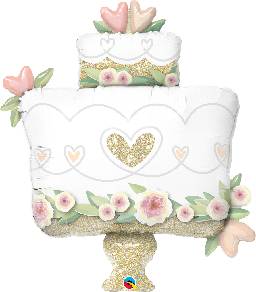 Glitter Gold Wedding Cake 41"