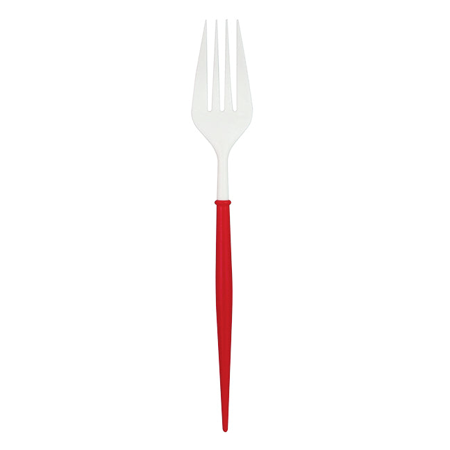 White Forks w Red Handle 8pk