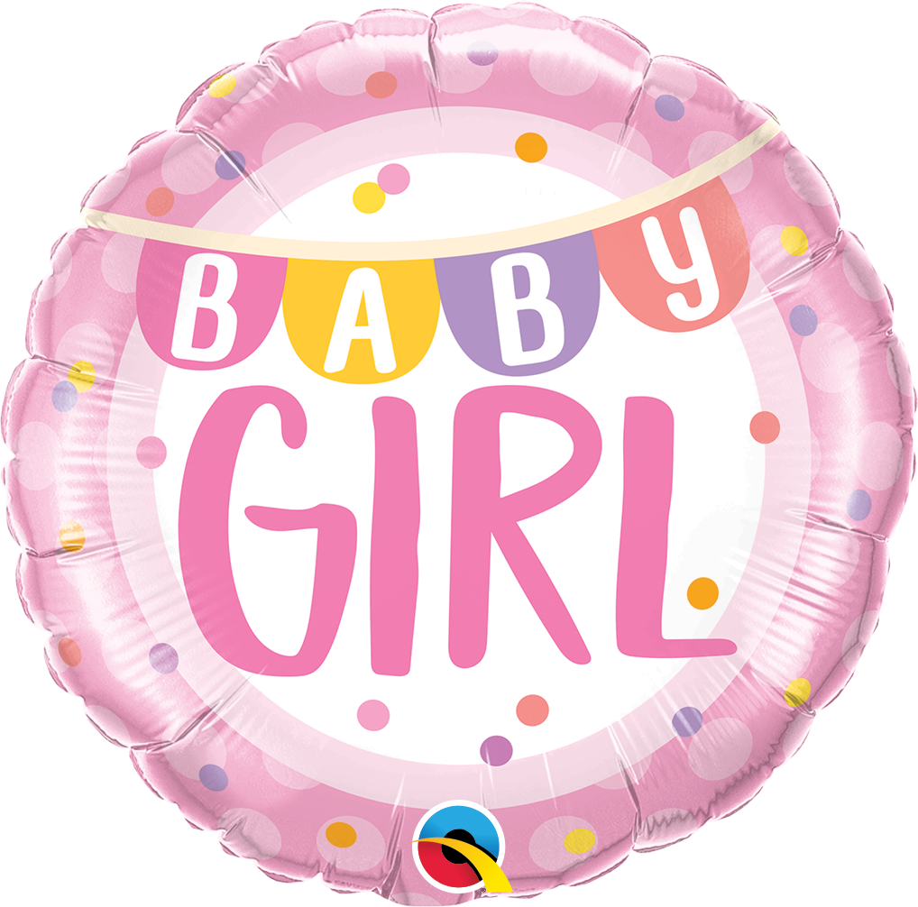 Baby Girl Banner & Dots 18"