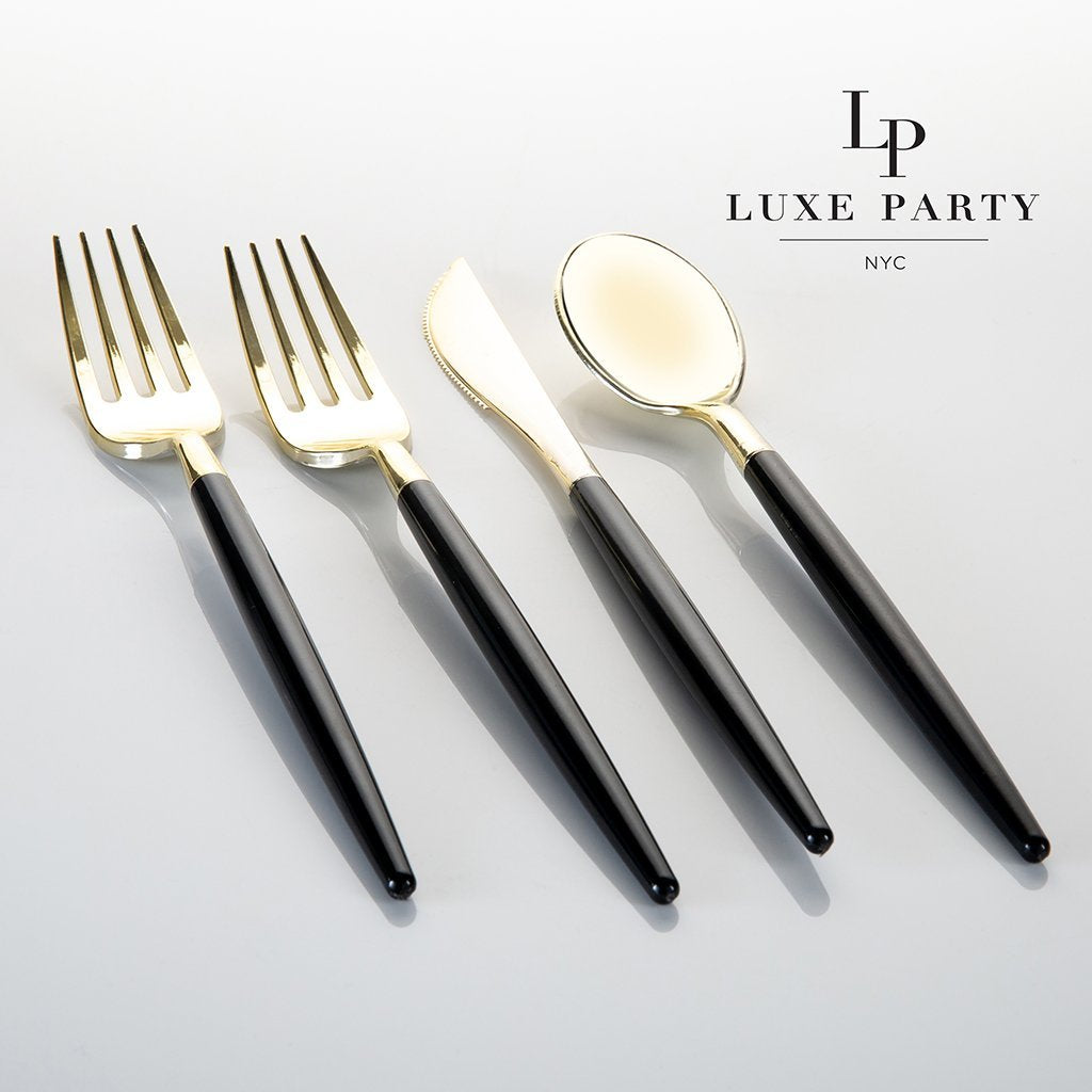 Black and Gold combo Cutlery Pack 32PK