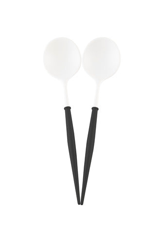 WHITE AND BLACK BELLA 2PC SERVING SPOON