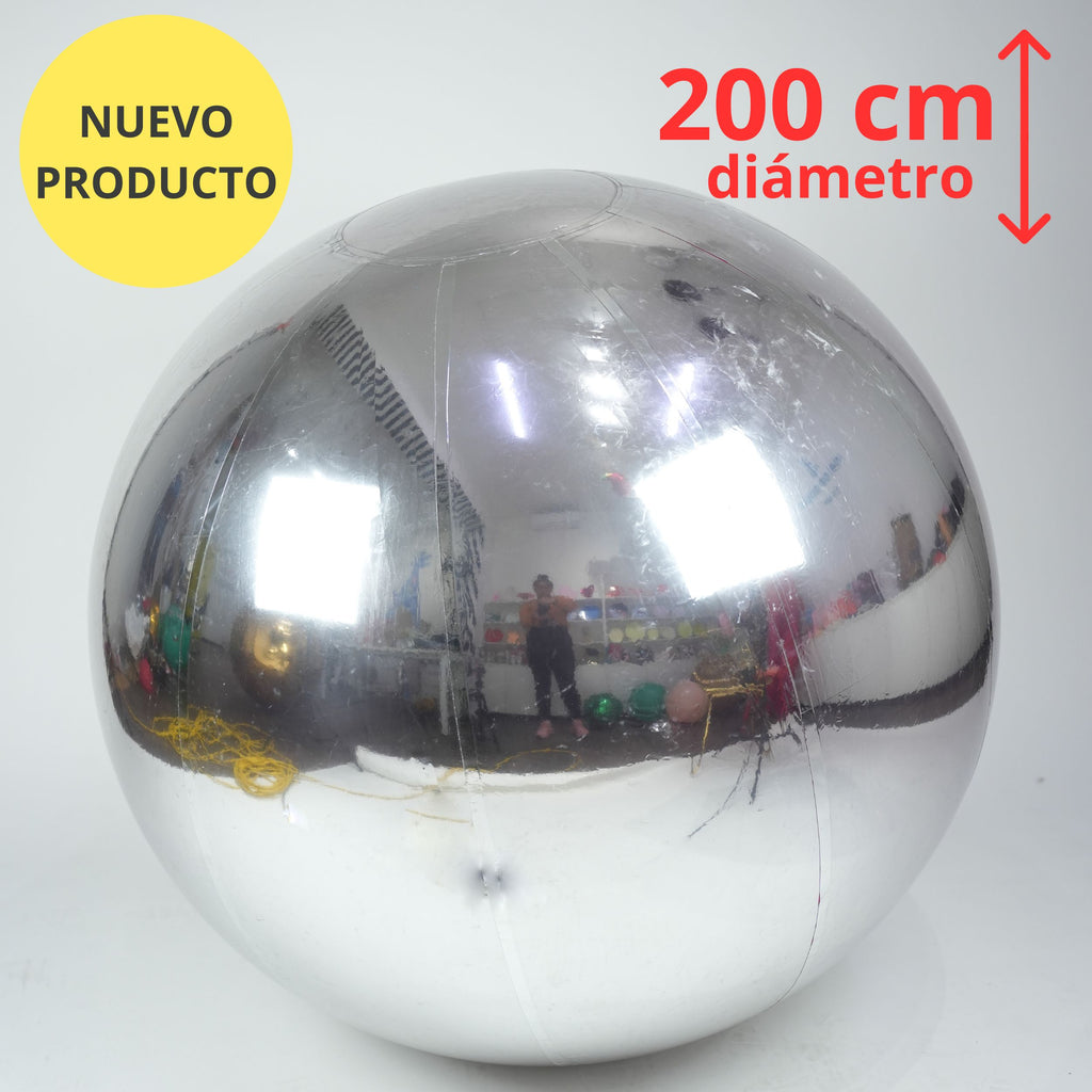 Esfera Inflable 200 cm Plata RE-UTILIZABLE