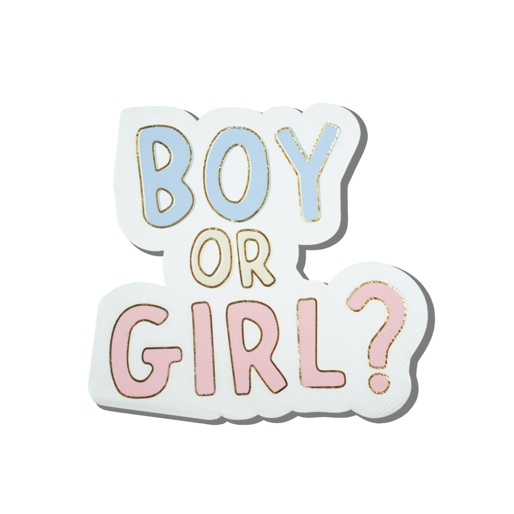 Servilleta die-cut "Boy or Girl?"