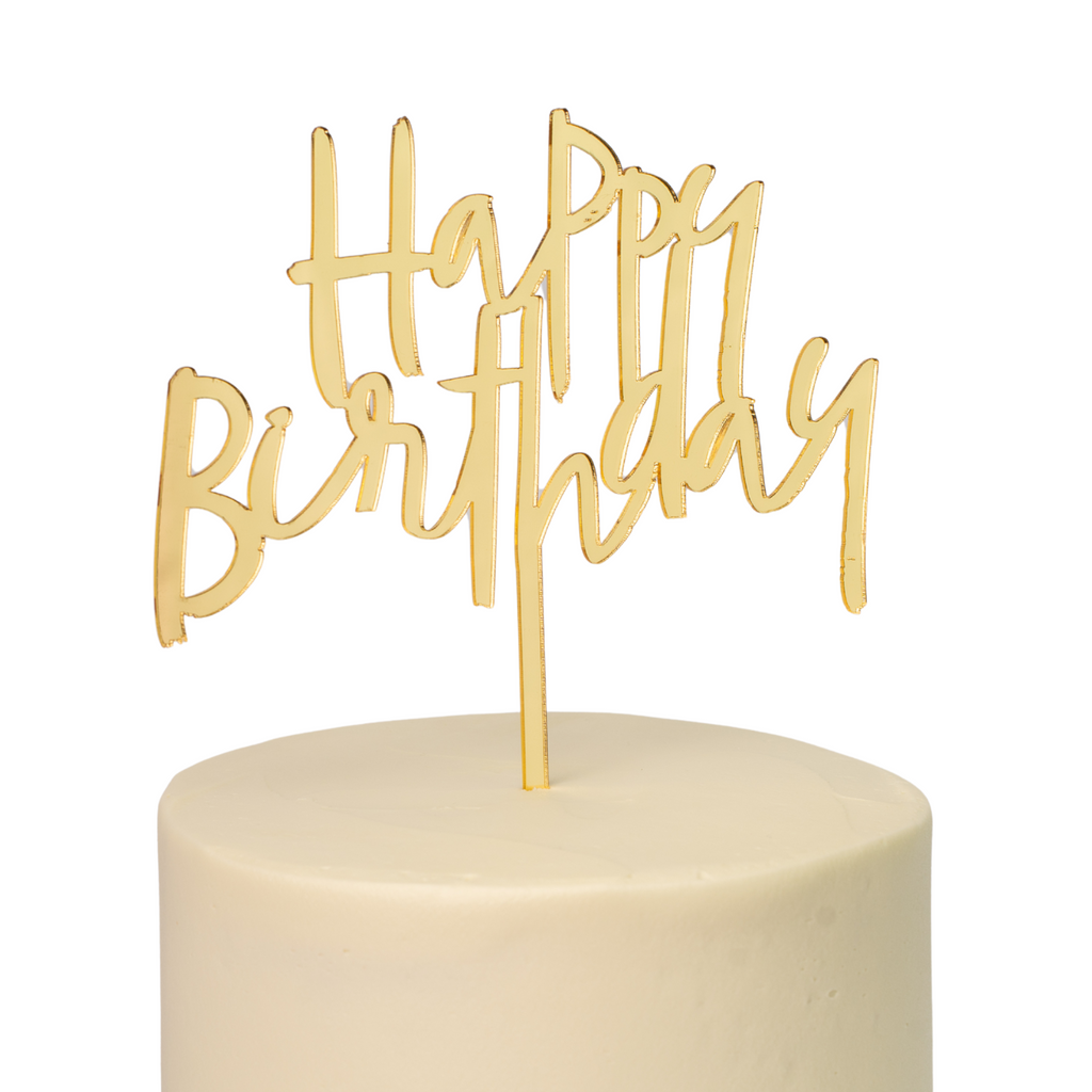 Cake topper "HAPPY BIRTHDAY" GOLD 2025