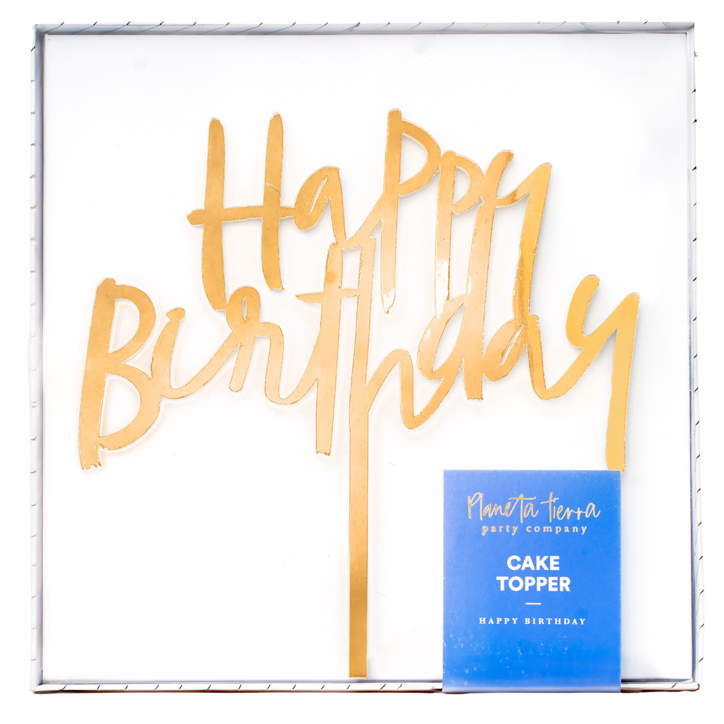 Cake topper "HAPPY BIRTHDAY" GOLD 2025
