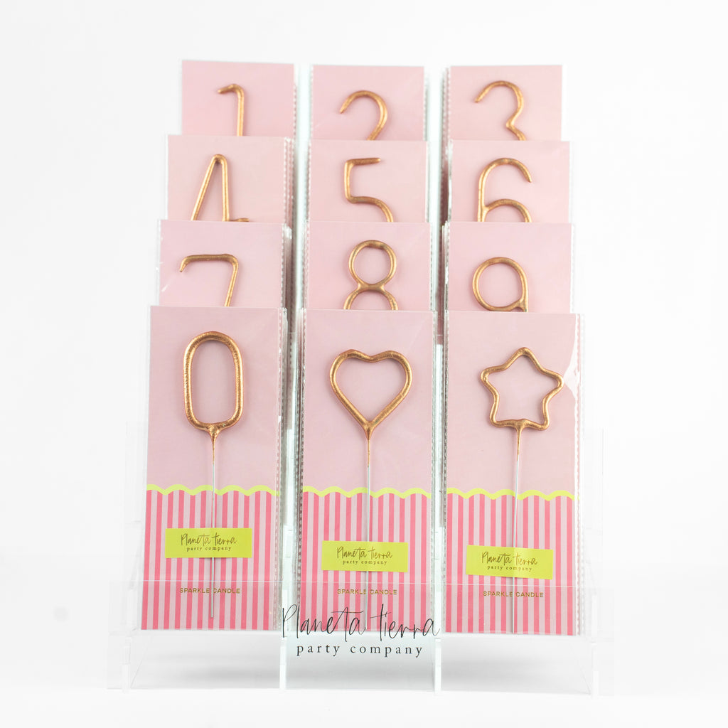 Display Pack Velas bengala color Rose Gold foil pack