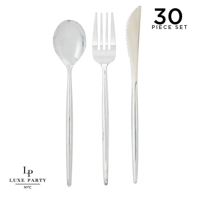 Matrix Silver Plastic Cutlery Set 30 Pk