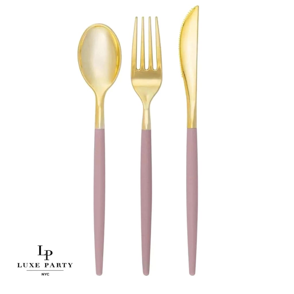 Mauve and Gold combo Cutlery Pack 32PK