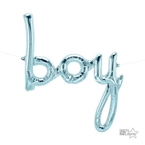 Boy script - pastel blue 42"