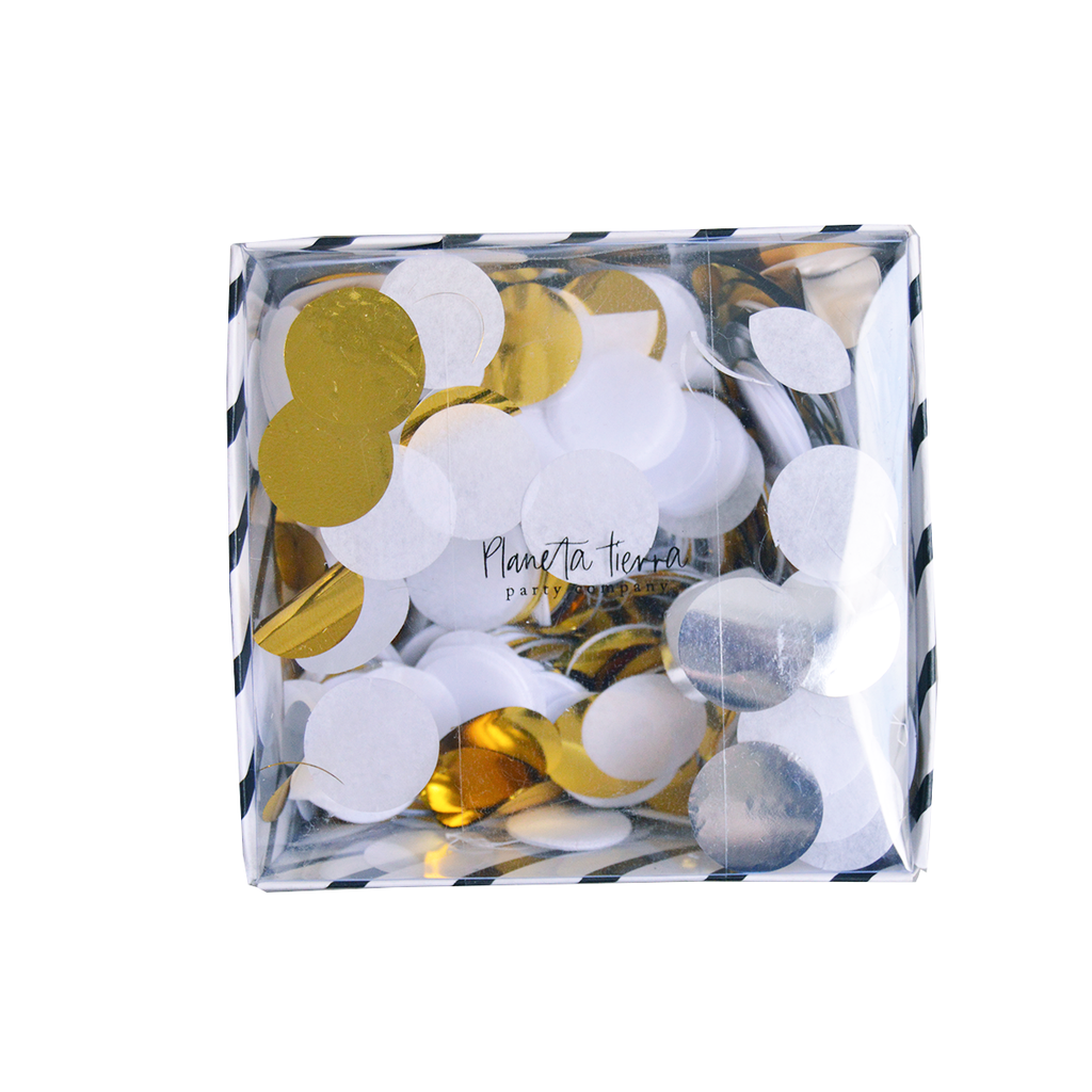 Confetti Box - Metallics & White