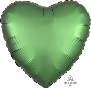 Satin Luxe Emerald Corazón 18"