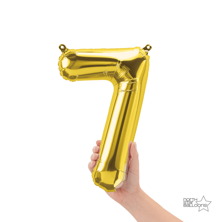 Número 7 dorado 14"