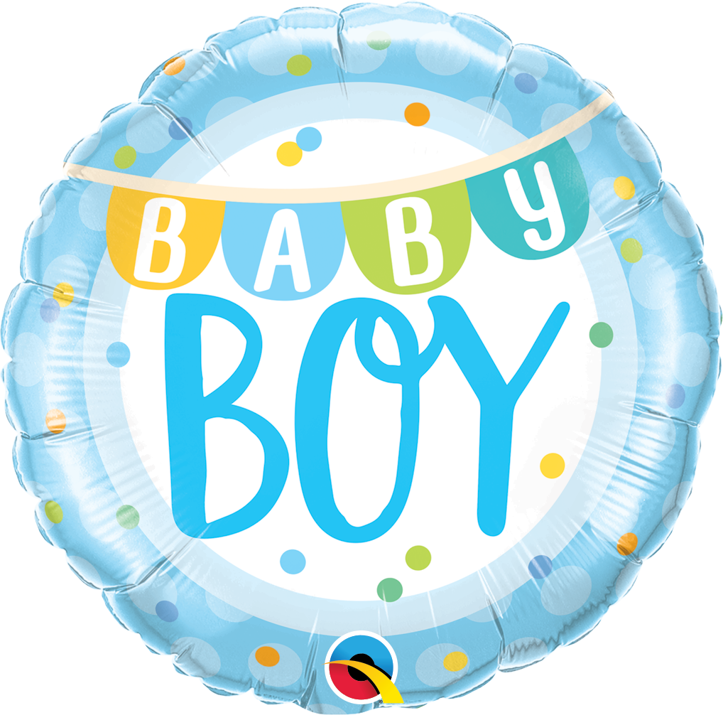 Baby Boy Banner & Dots 18"