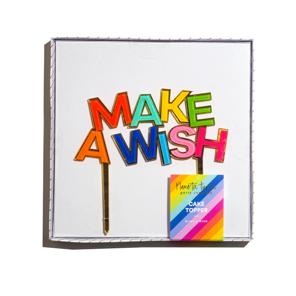 Cake topper "Make a Wish" oro/multicolor