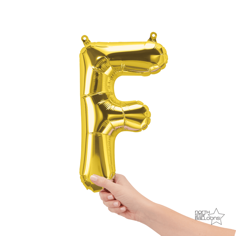 Letra F dorado 14"