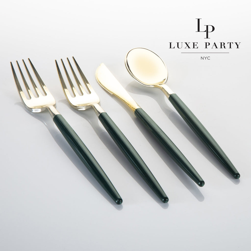 Emerald and Gold Cutlery Pack 32PK