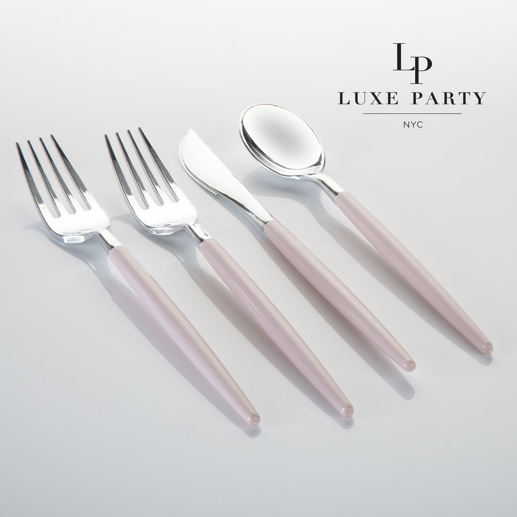 Blush and Silver Cutlery Pack 32PK