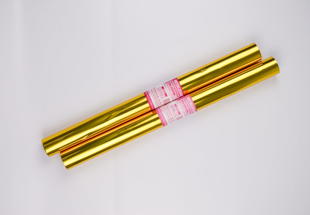 Rollo Papel Metalizado Liso Oro 53cmx25m