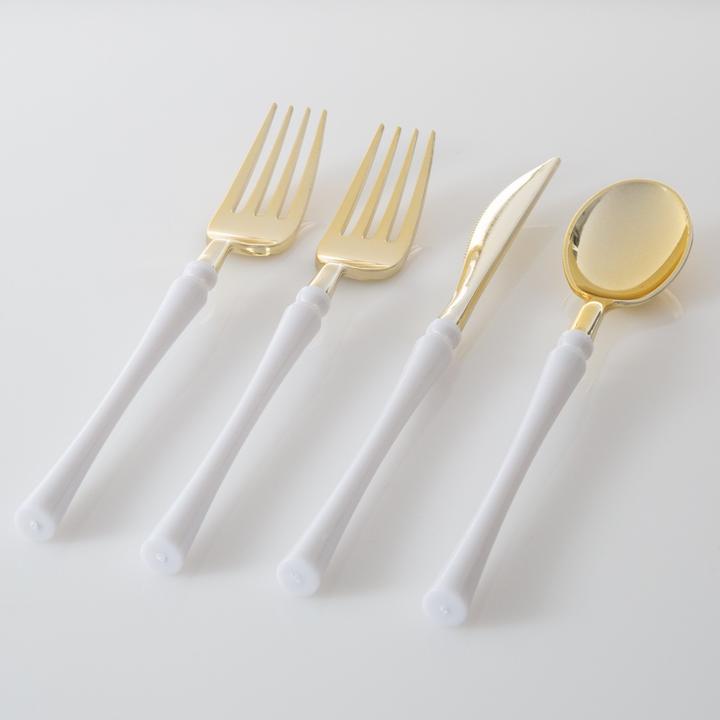 Neo Classic White and Gold Cutlery 32PK